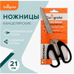 Ножницы канцелярские, 21 см (+-0.5 см), Calligrata «Офис», пластиковые ручки, европодвес