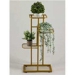 Подставка для цветов Greengo, 4 полки, 43×22×82 см, напольная, металл, цвет золотой