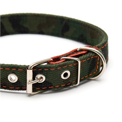 Ошейник брезентовый двухслойный «Камуфляж», 54×2.5 см, ОШ 35-45 см