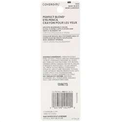 Covergirl, Perfect Blend, карандаш для бровей, оттенок 100 «Базовый черный», 0,85 г (0,03 унции)