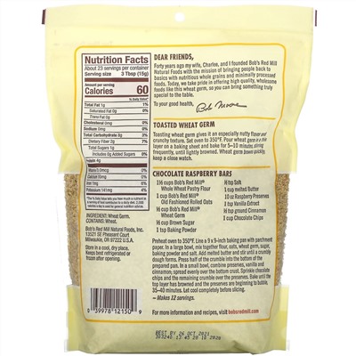 Bob's Red Mill, Wheat Germ, Raw,  12 oz (340 g)