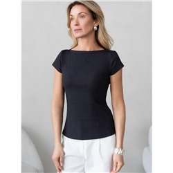 Футболка из трикотажа в широкий рубчик