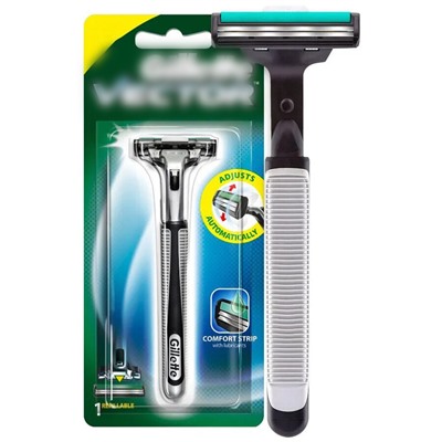 Станок для бритья Dʤɪˈlett СЛАЛОМ (ВЕКТОР) Push Clean (+ 1 кассета), (без подставки) (Оригинал)
