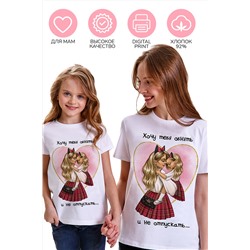 Фуфайка (футболка) жен CRAZY GETUP SS22GJ808A Family t-shirts белый