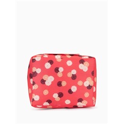 Косметичка - органайзер дорожная на молнии, с карманом, с принтом, красная