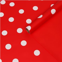 Пленка двухсторонняя «Горох крупный», красный, 0.58×10 м