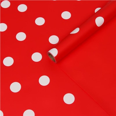 Пленка двухсторонняя «Горох крупный», красный, 0.58×10 м
