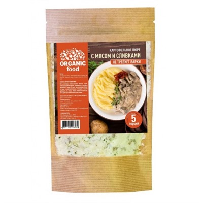 Картофельное пюре с мясом и сливками моментального приготовления 130гр. (2 порции)