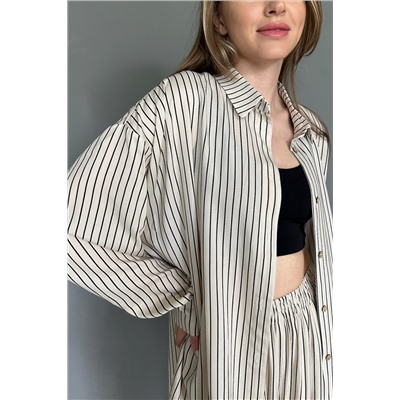 Костюм женский  SET065/09/Молочный, черный