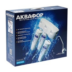 Система для фильтрации воды «Аквафор» Кристалл А, К5/К2/К7, 26×9×35 см, с краном, 2 л/мин
