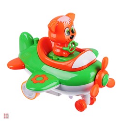 Игрушка музыкальная в виде самолета, 2 персонажа