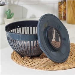 Ёмкость для миксера с крышкой FOLYlife, 3 л, 26.5×22×14 см, пластик, серая