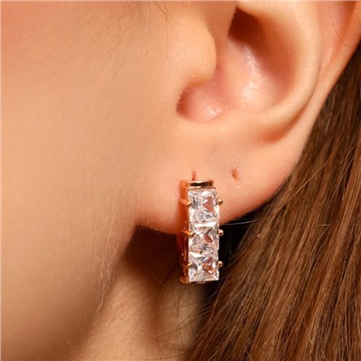 Серьги дорожка ювелирная бижутерия коллекция "Дубай", покрытие позолота, вставка: фианиты, цвет: прозрачный, арт.213.607