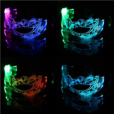 Светодиодные очки «Маскарад», 16.5×7×15.5 см, батарейки CR2032×2 (в комплекте), 3 режима, свечение RGB