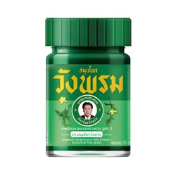 WANG PROM Wang Prom Зеленый тайский бальзам охлаждающий c экстрактом барлерии и клинакантусом, 50 г 22043