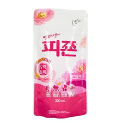 Кондиционер-ополаскиватель для белья смягчающий с нежным ароматом Розовый сад, Pigeon (Корея), 300 мл