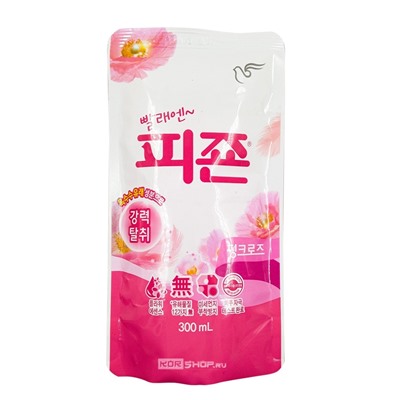 Кондиционер-ополаскиватель для белья смягчающий с нежным ароматом Розовый сад, Pigeon (Корея), 300 мл