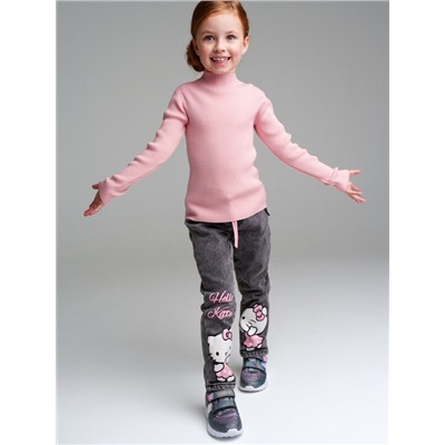 Брюки текстильные джинсовые утепленные флисом для девочек