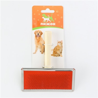 Пуходерка Wood средняя с каплями, деревянная ручка, 9×12 см