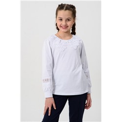 Блузка Флорентина длинный рукав школьная (Белый)