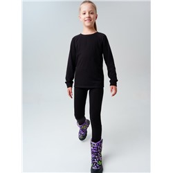 Термокомплект трикот. для девочек: фуфайка (футболка) с длин. рук, брюки