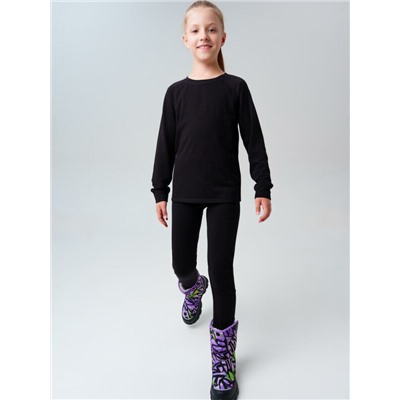 Термокомплект трикот. для девочек: фуфайка (футболка) с длин. рук, брюки