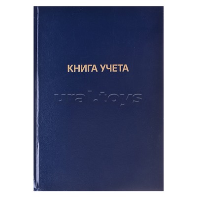 Книга учета A4 144 л в клетку, офсет 60 г/м², 92% белизна, твердая обложка из бумвинила, тиснение фольгой