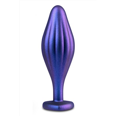 Фиолетовая анальная пробка с кристаллом-сердцем Matrix Wavy Bling Plug - 11,4 см.