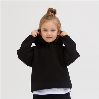 Худи детское MINAKU: Basic Line KIDS, чёрное, рост 116 см