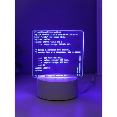 Светильник 3D RISALUX «Компьютерный код», LED-ночник, RGB, от сети, 9.5×15×16 см