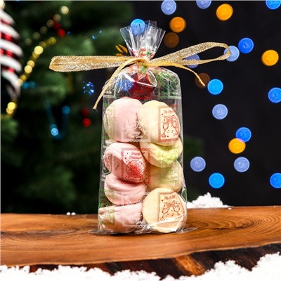 Пакет фасовочный новогодний БОПП, с новогодним рисунком «Марки», 9×19 см