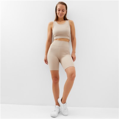 Топ спортивный женский MINAKU, бежевый, размер 44