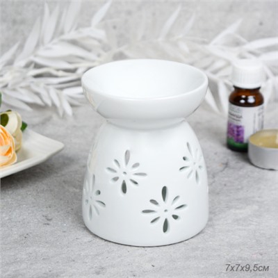 Аромалампа белая 9 см Цветок / XL-0003 /уп 4/120/