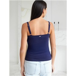 Топ с двуслойной зоной бра на бретелях из хлопка