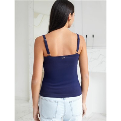 Топ с двуслойной зоной бра на бретелях из хлопка