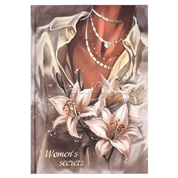 Записная книжка женщины 80 л., А5 "Белые лилии" 140х200 мм.