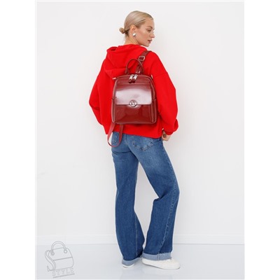 Рюкзак женский кожаный 21023-8 wine red Polina&Eiterou  в Новосибирске