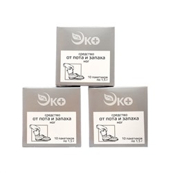 Средство от пота и запаха ног Экотекс, 3 шт. по 10 пакетиков