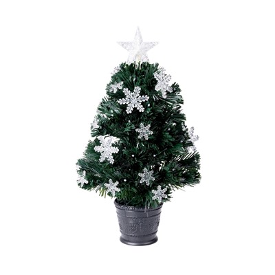 Ёлка светодиодная «Снежинки» 60 см, диаметр нижнего яруса 35 см, 55 веток, мигание, свечение мульти