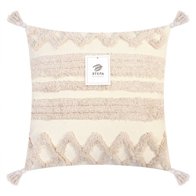 Наволочка декоративная «Этель» Бохо, 45×45 см, цвет молочный, 100% хлопок