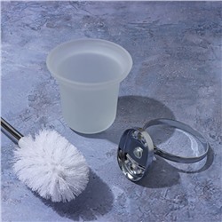 Ёрш для унитаза с подставкой настенный Штольц Stölz «Нео», 12×14×36 см, цвет хромированный