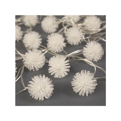 Гирлянда «Нить» 5 м с насадками «Ёжики цветные», IP20, прозрачная нить, 20 LED, свечение мульти (RG/RB), мигание, 220 В