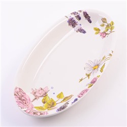 60266 Блюдо сервировочное овальное Розовый сад доломит LR (х24)