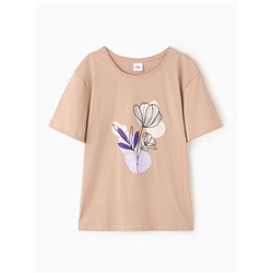 Футболка женская Ohana market, бежевая, размер 46