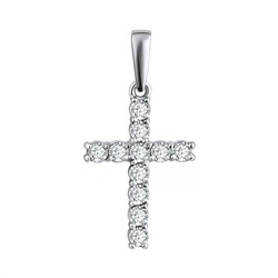 Подвеска из серебра куб.циркон., Л-29358