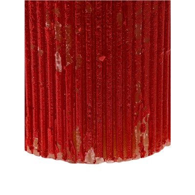 УЦЕНКА Свеча - цилиндр «Рельеф», 7×10 см, красный металлик