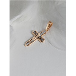 Крест из золочёного серебра с чернением - 4,7 см 925 пробы 3-287чз