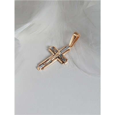 Крест из золочёного серебра с чернением - 4,7 см 925 пробы 3-287чз