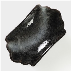 Салатник Magistro «Ночной дождь», 13×8×4.5 см, фарфор, чёрный