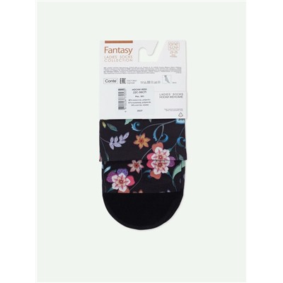 Носки женские CONTE FANTASY Плотные носки с черным мыском и рисунком «Flowers»